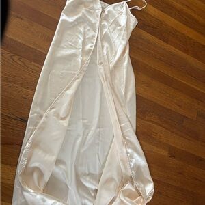 Elegant Cream Satin Gown